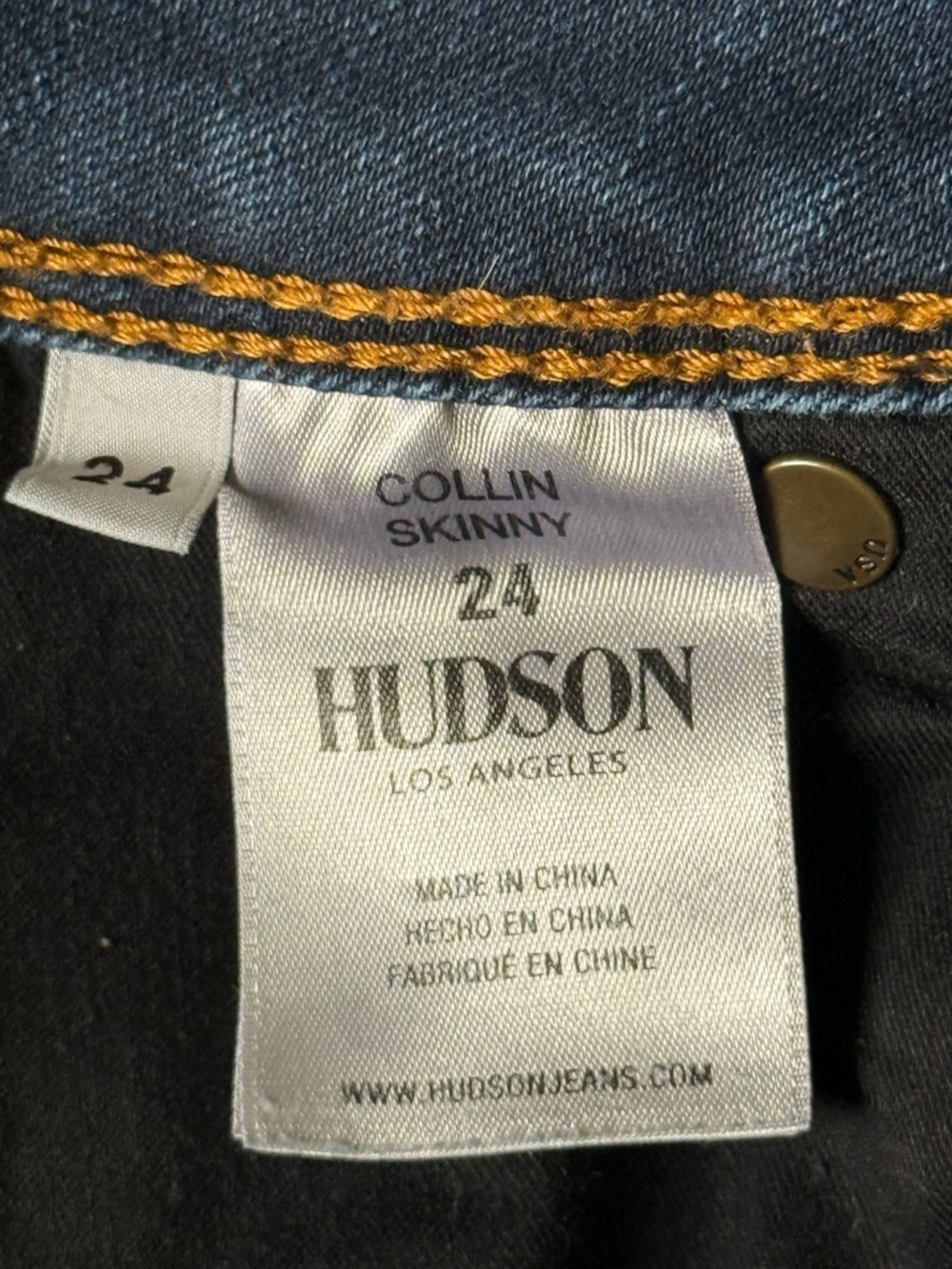 Hudson Jeans Skinny Stretch Denim in Dark Blue Wash - Picture 5 of 5